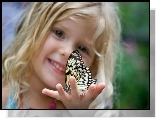 Dziewczynka, Dłoń, Motyl