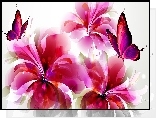 Kwiaty, Motyle, Art