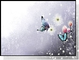 Motyle, Kwiaty, Grafika 2D