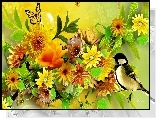 Ptaszek, Motylek, Kwiatki
