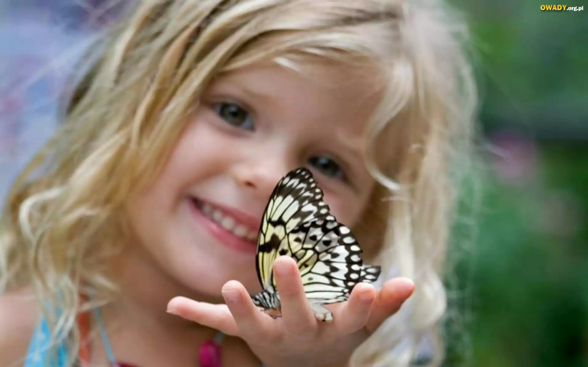 Dziewczynka, Dłoń, Motyl