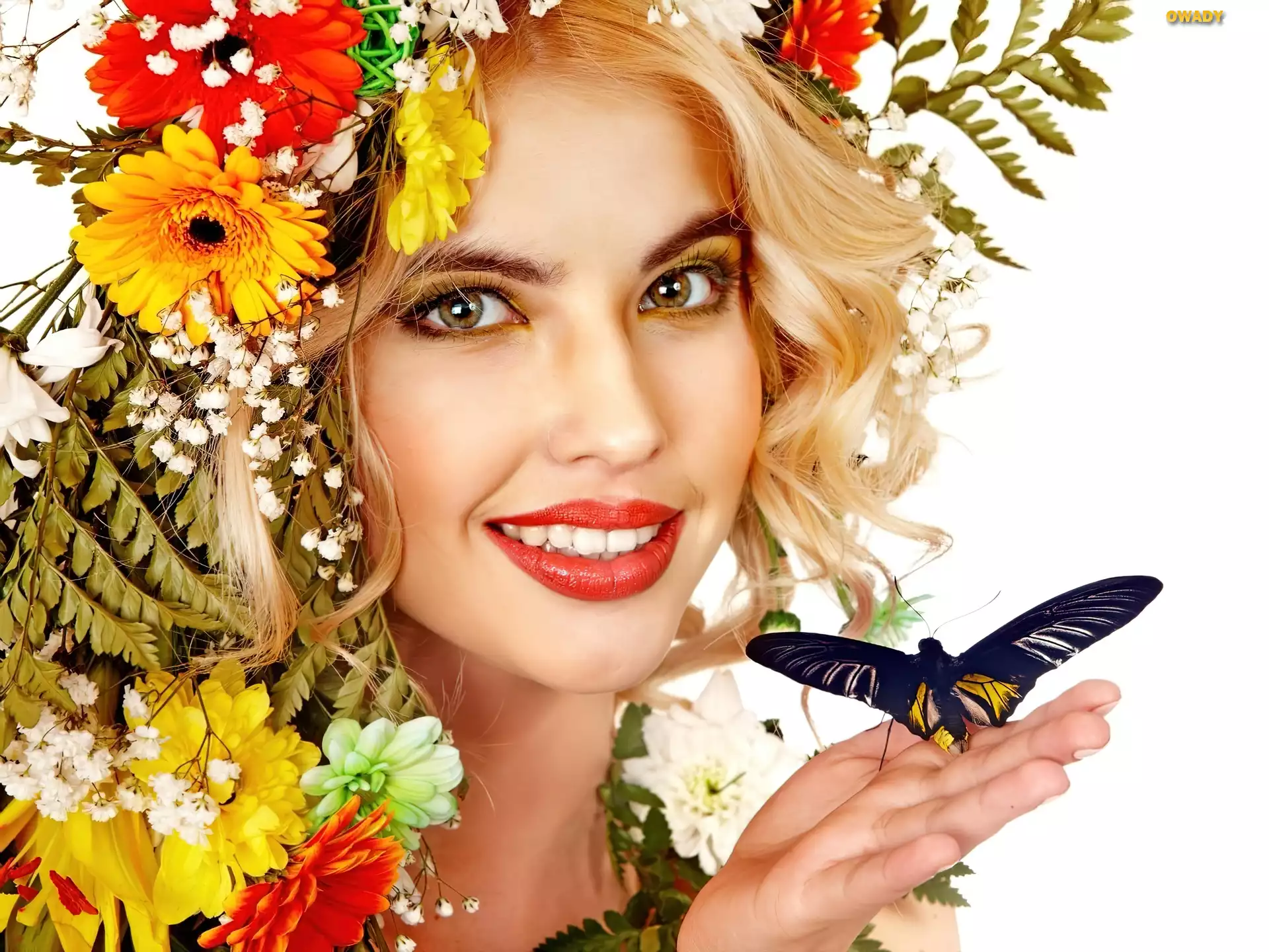 Kobieta, Wiosna, Motyl